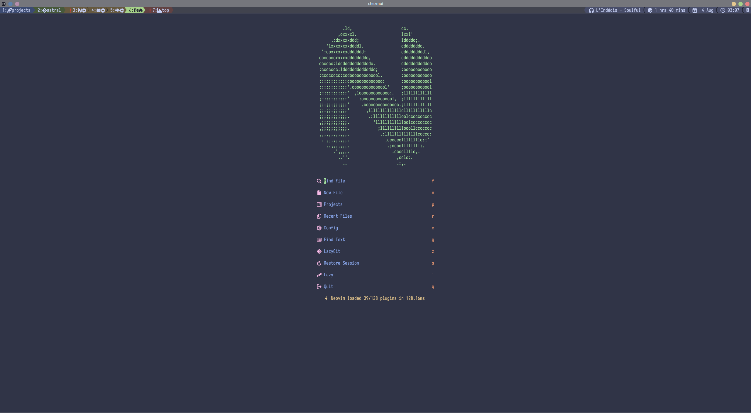 NeoVim Dashboard